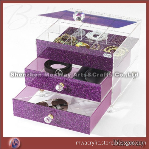 Pink Acrylic Cosmetic Box for Pretty Girls